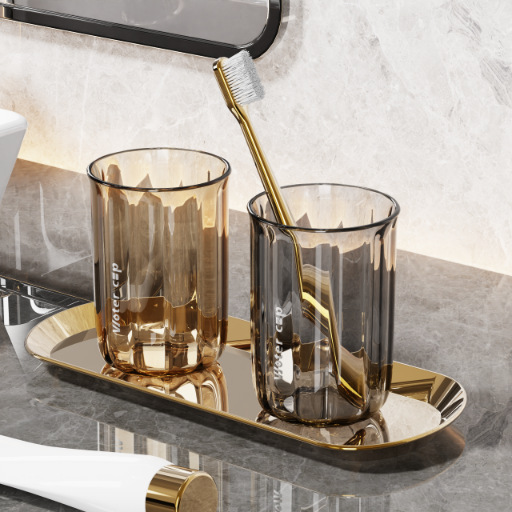 Taza de enjuague bucal Couple Taza de cepillo de dientes Taza de lavado para niños Pasta de dientes transparente Caja de almacenamiento de cepillo de dientes Taza de dientes de lujo ligero para el hogar