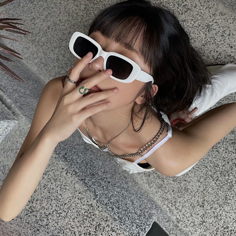 Square Black 2025 New Sunglasses for Men, European and American Cross-Border Trade Glasses for Women, Retro Style, Fashionable and Trendy Glasses
