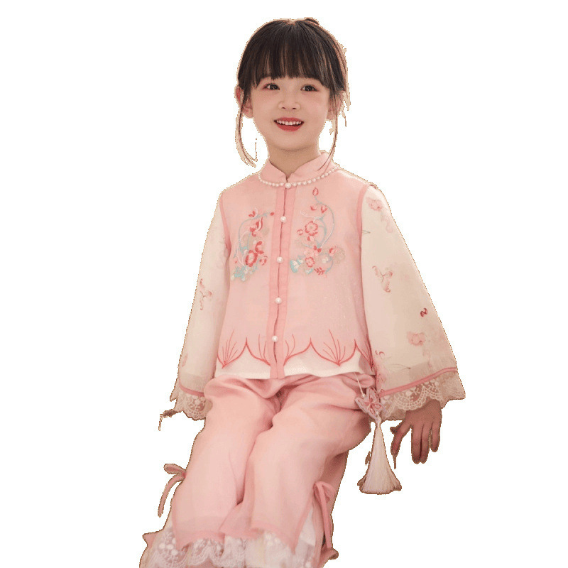 女童汉服套装2025春秋夏新款儿童日常古风新中式女孩中国风唐装|undefined