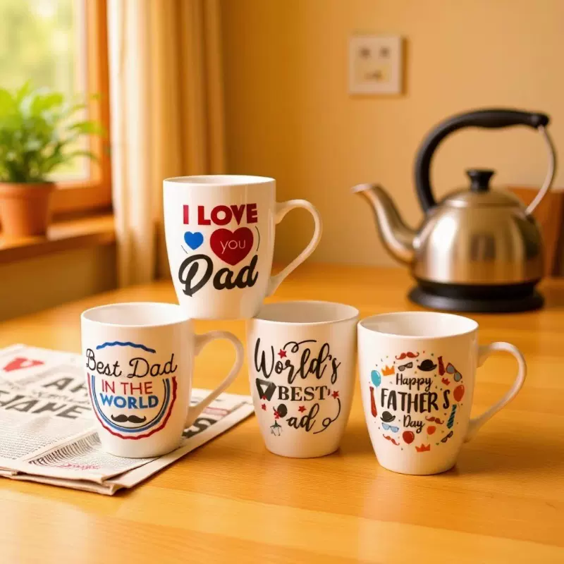 锥形大容量腰鼓杯母亲节陶瓷咖啡杯情人节11OZ礼品杯外贸出口印图