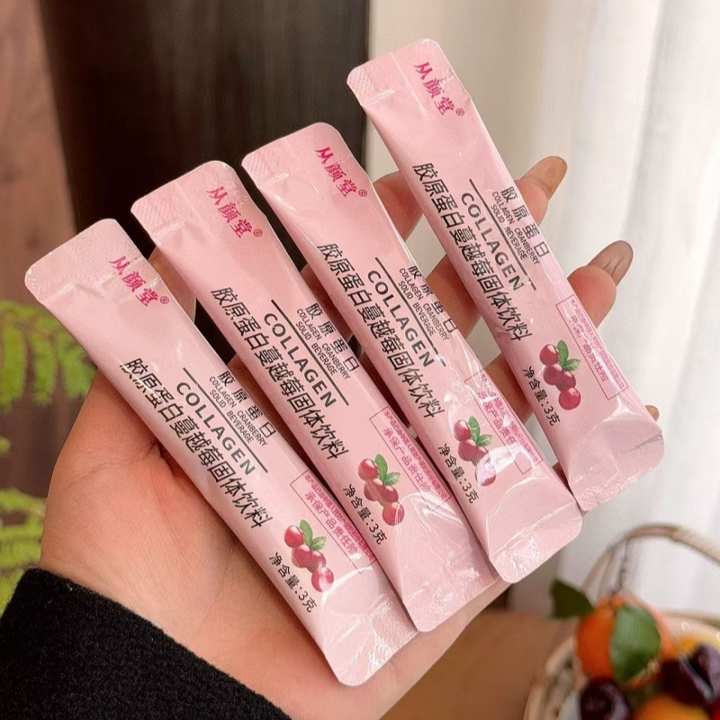 从颜堂COLLAGEN CRANBERRY胶原蛋白粉蔓越莓固体饮料 30条便携装|undefined