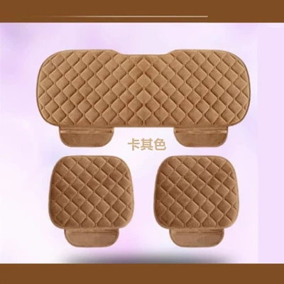and Rear Seats with Back Row — Seat cushion, seat cover - diamond-velvet-khaki-three-piece-set