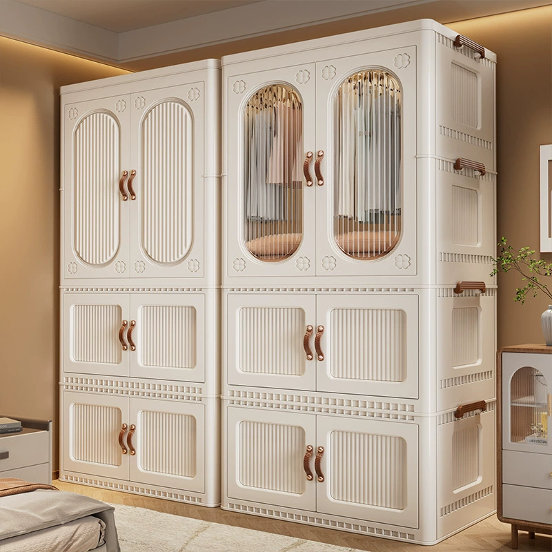 Простой шкаф для хранения одежды, одеял и детских вещей с колесами, пластиковый, для дома, спальни или общежития