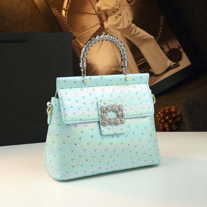 Shell Bag Women's Niche Design 2025 New Model Light Luxury Elegant Ostrich Pattern Handbag Single Shoulder Crossbody Genuine Leather