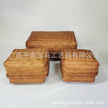 高档复古国风中秋茶叶竹盒节日伴手礼盒竹制盒带盖礼品包装盒