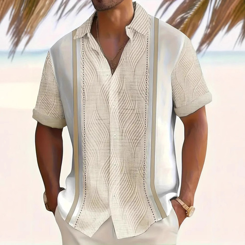 Stylish and Versatile Geometric Short-Sleeve Shirt MB1 for Independent Online Store