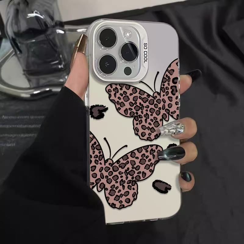 Mariposa con estampado de leopardo para Apple 16 Europa y América 16PRO nuevo 16PRO femenino 15/14 funda para teléfono móvil 12/15PRO