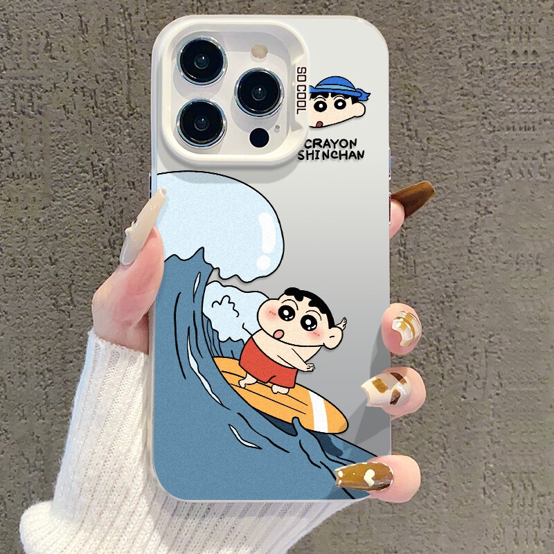 Surfing Xiaoxin Is Suitable for Apple 16/15Pro Mobile Phone Case Iphone13/12/11 Color Silver Anti-Fall Cute Hot Style Surfing Xiaoxin Is Suitable for Apple 16/15Pro Mobile Phone Case Iphone13/12/11 Color Silver Anti-Fall Cute Hot Style