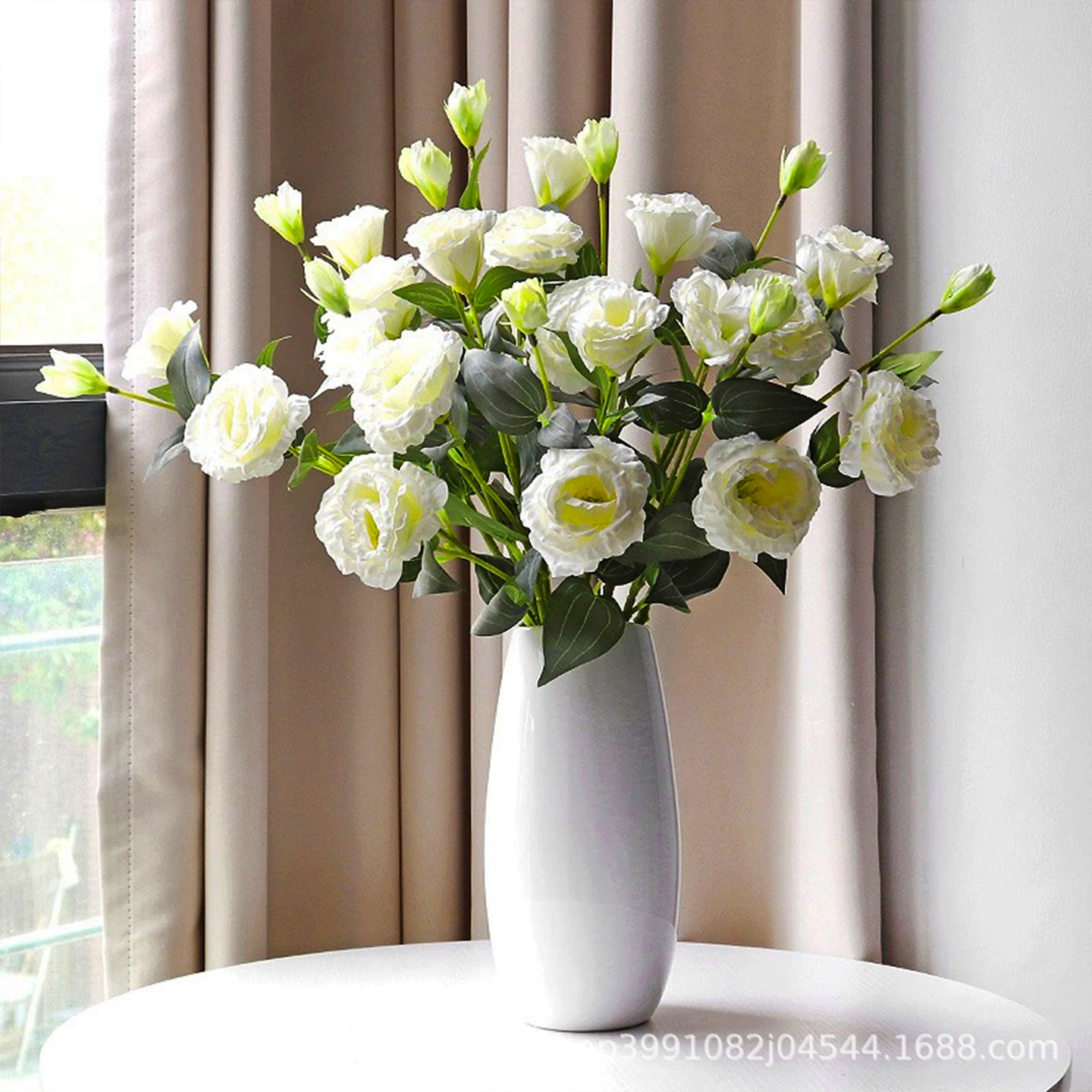 Artificial 4-Head Lisianthus Flowers, Fake Flowers for Wedding Decoration, Home Decor Ornaments, Home Decoration Items