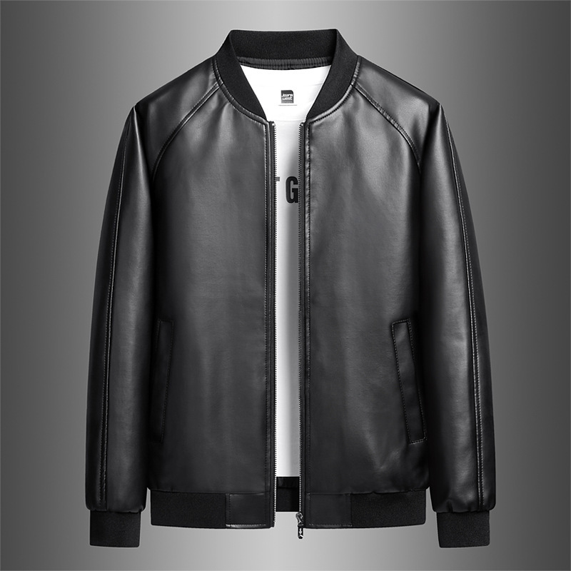 Cross-border Spring and Autumn Motorcycle Leather Jacket Men's Jacket Teenager Men's PU Leather Jacket Casual Collar Windproof Warm Leather Jacket Cross-border Spring and Autumn Motorcycle Leather Jacket Men's Jacket Teenager Men's PU Leather Jacket Casual Collar Windproof Warm Leather Jacket