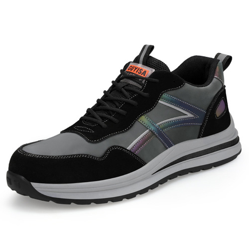 Labor protection shoes wholesale anti-smash and puncture-proof safety shoes fashionable wear-resistant light soft comfortable construction site work protective shoes