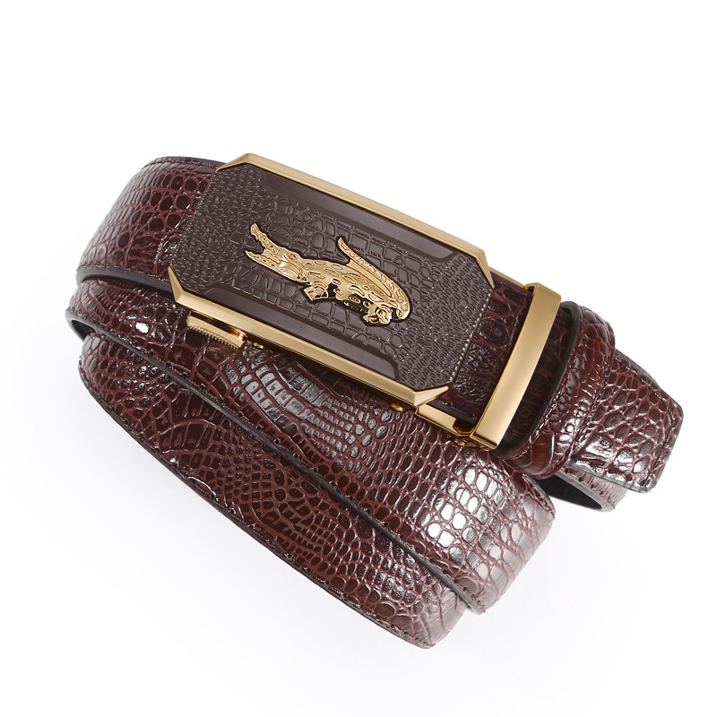 VOOTHOST Men's Alloy Automatic Buckle Leather Belt Fashion Business Versatile Pants Jeans Brand Business Belt F0007_viptrois.com