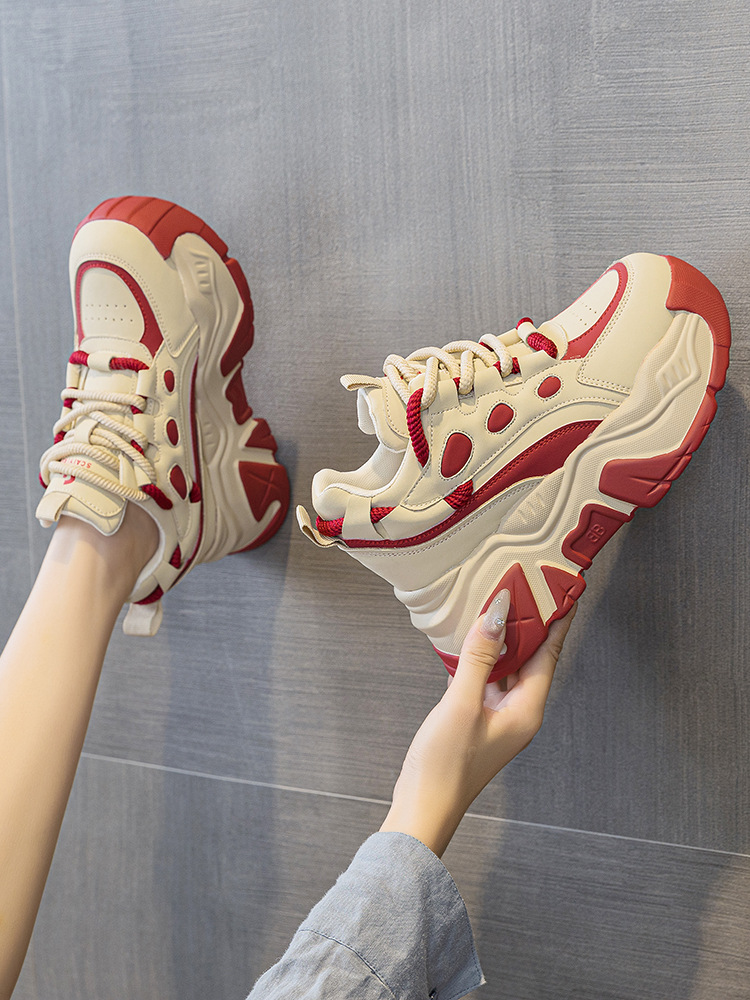 Giày sneaker nữ đế xuồng tăng chiều cao, dáng chunky đế dày thoáng khí, phối màu đa dạng — M2516-2 đen trong suốt lưới, M2516 kaki một lớp bên trong, M2516-1 trắng be lót nhung, M2516-1 màu đen lót nhung chi tiết 13