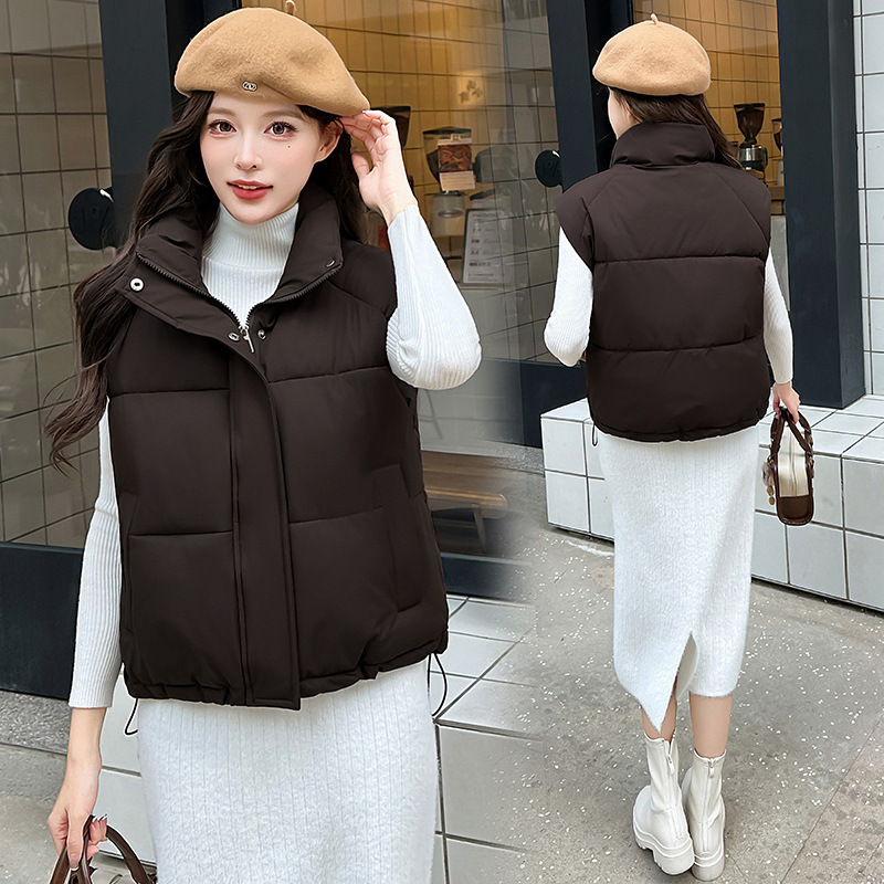New Autumn and Winter down Cotton Vest for Women, Lightweight Stand-Up Collar, Warm and Stylish, American-Style Trendy Outerwear Vest New Autumn and Winter down Cotton Vest for Women, Lightweight Stand-Up Collar, Warm and Stylish, American-Style Trendy Outerwear Vest