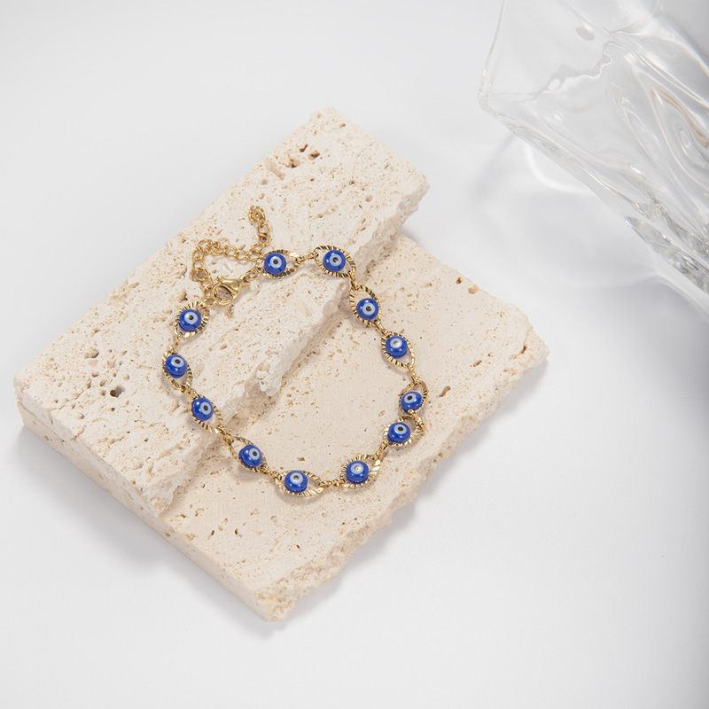 European and American cross-border evil eye bracelet, eye of redemption, couple's stackable niche personalized blue eye, manufacturer wholesale European and American cross-border evil eye bracelet, eye of redemption, couple's stackable niche personalized blue eye, manufacturer wholesale