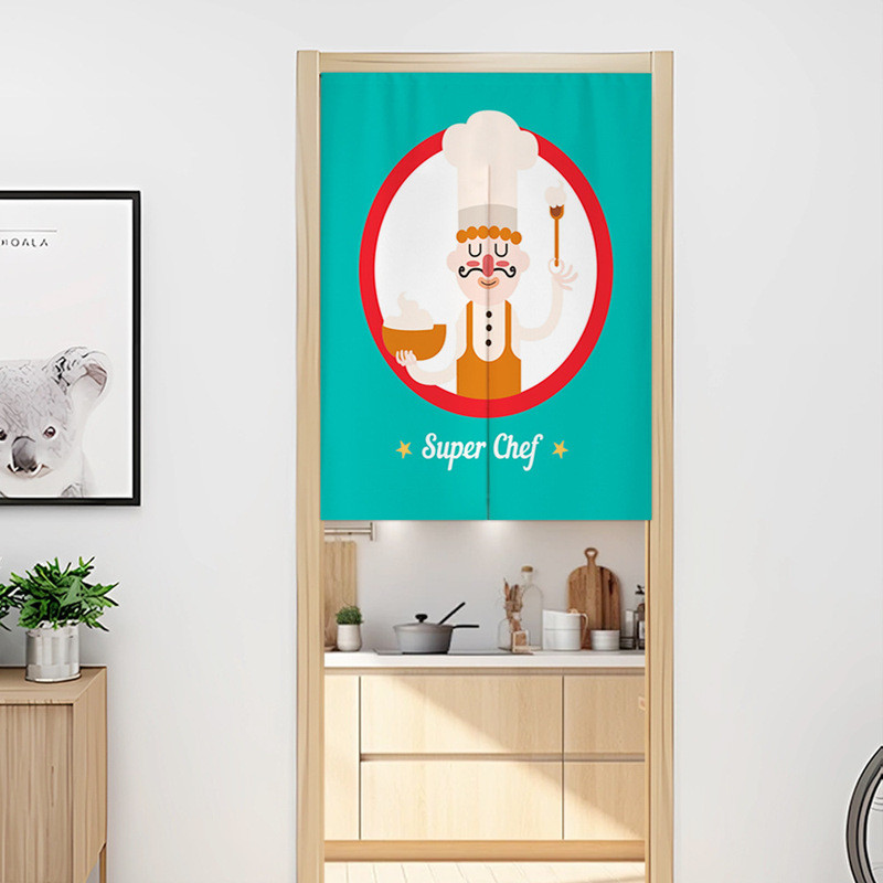 Custom-Made Cotton and Linen No-Punch Door Curtain for Kitchen and Bathroom, Half Curtain with Rod and Velcro, Direct from the Source Factory