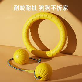狗狗玩具可浮水带绳训练球户外逗狗训犬拉环耐咬磨牙宠物球现货