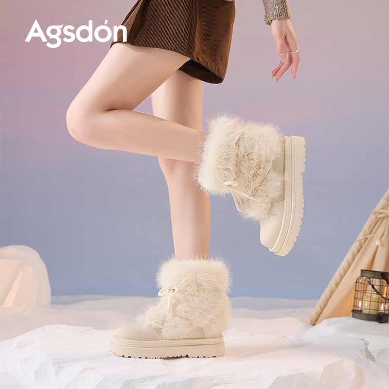 Botas de nieve de fondo grueso para mujeres 2025 nuevas botas de invierno gruesas botas cortas de algodón zapatos de seda