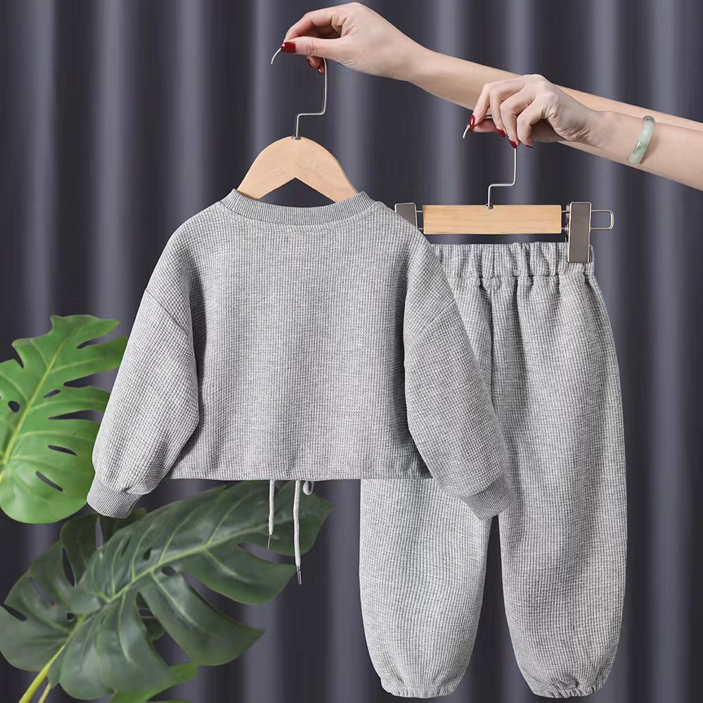 2 Pieces Set Quantity Casual, Daily Occasion Basic Cartoon Solid Color Cotton Girls Clothing Sets