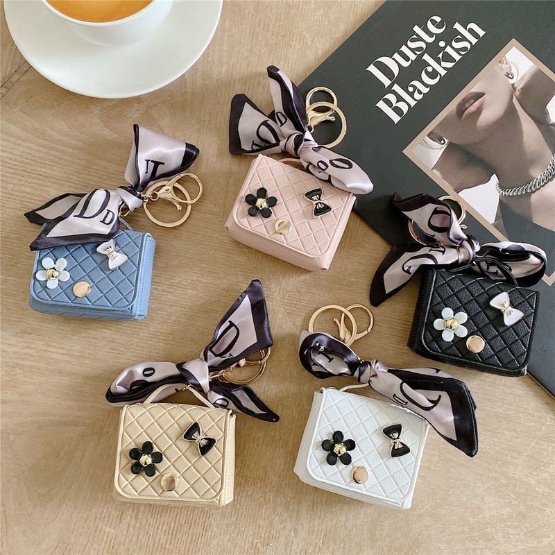 Fashion Silk Scarf Headphone Bag for Apple AirPods 123 Generation Bluetooth Headset Protective Cover Apple Pro Second Generation Fashion Silk Scarf Headphone Bag for Apple AirPods 123 Generation Bluetooth Headset Protective Cover Apple Pro Second Generation