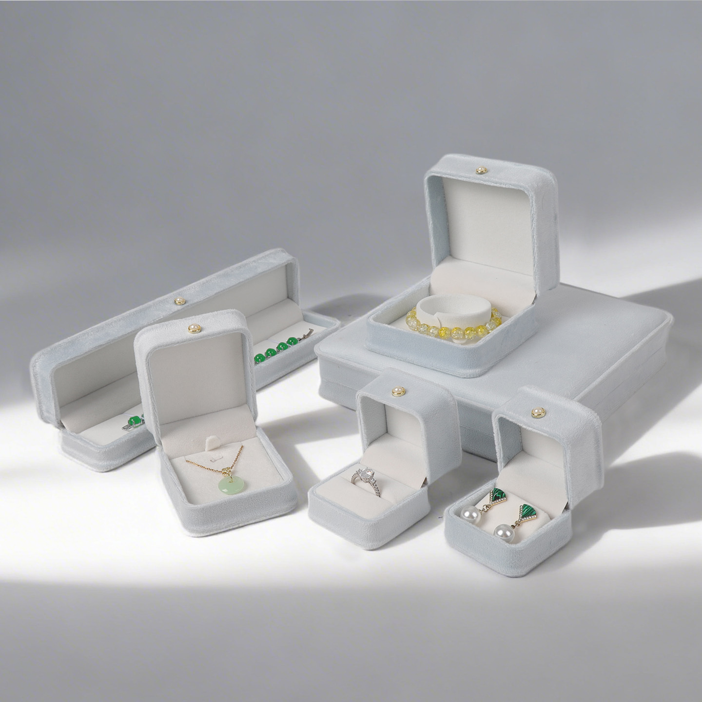 Caja de Empaque para Joyería con Corona de PU para Anillos Collares y Pulseras