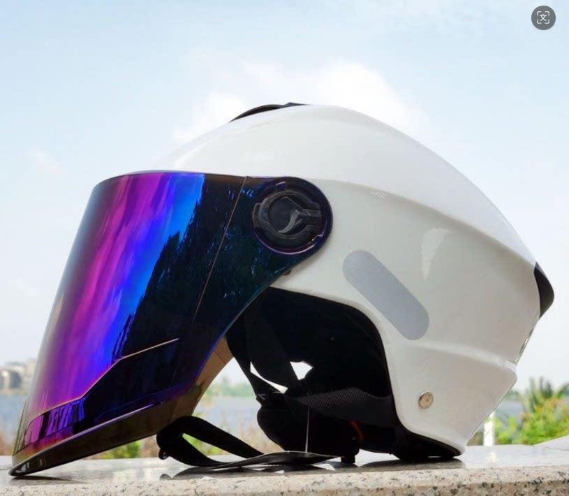 Summer electric vehicle dual-mirror sun protection safety helmet for men and women, 3C anti-UV half helmet, breathable motorcycle riding safety helmet