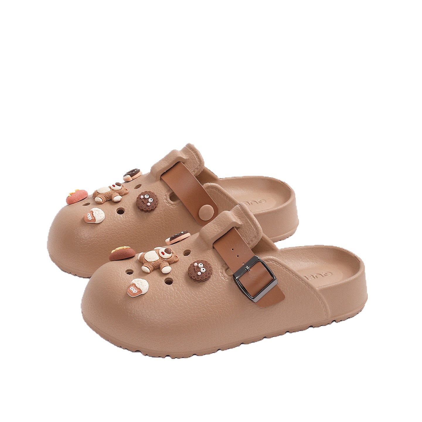 ניתן ללבוש מחוץ Crocs Women's 2026 חדש סוליה עבה מונעת החלקה ריהוט בית מרגיש חמוד סנדלי דוב חום גברים קיץ