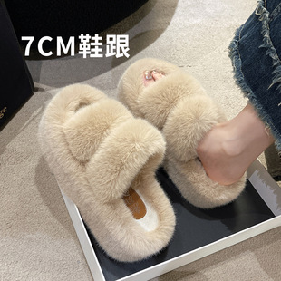 7CM�p��ëë��ЬŮ2023�ﶬ���¿��n�����⴩ƽ�ױ�ů����ЬŮ