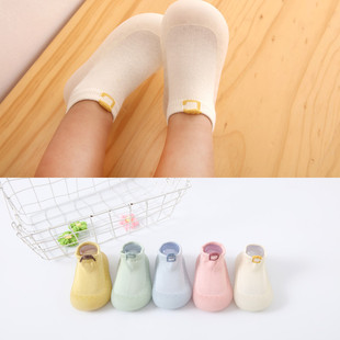 Spring and Summer solid color cotton indoor shoes wear-resistant baby socks shoes breathable comfortable Children's men's and women's toddler shoes factory direct sales