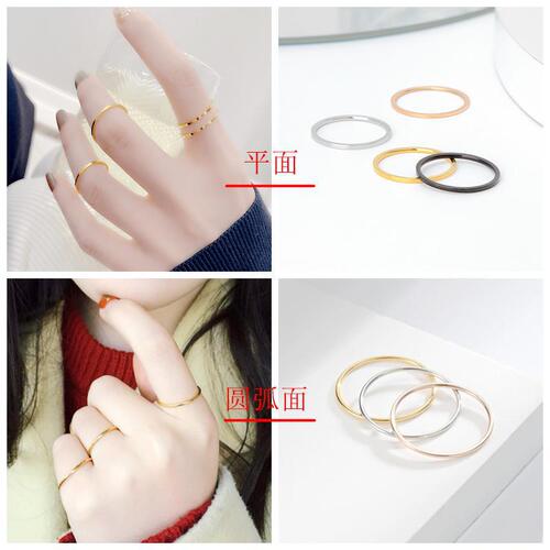 Cross-border 1mm ultra-fine titanium steel ring for women, simple and elegant versatile couple's ring Amazon jewelry wholesale