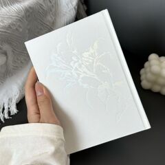 严选硬壳流光百合笔记本加厚B6高颜值创意空白页学生绘画本草稿本