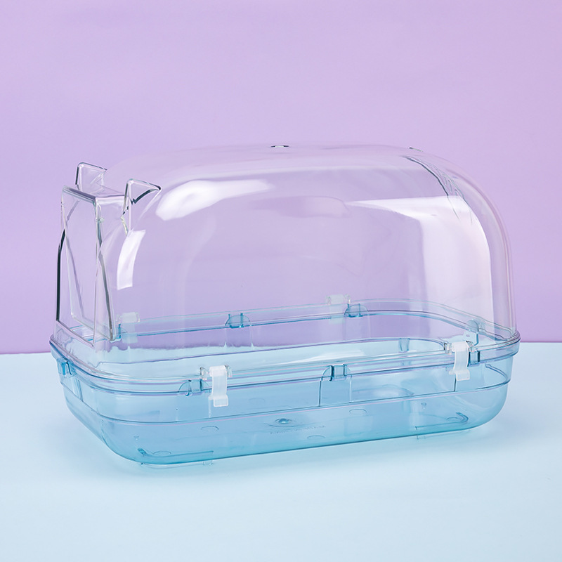 Bañera Transparente para Chinchilla de Acrílico Completamente Cerrada