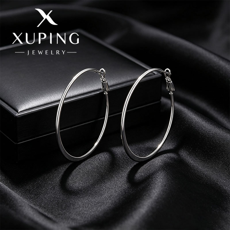 Xuping joyería estilo de moda europea y americana aretes exagerados doble fila brillante aretes de aretes de arroz de arroz pendientes de arroz transfronterizos aretes al por mayor