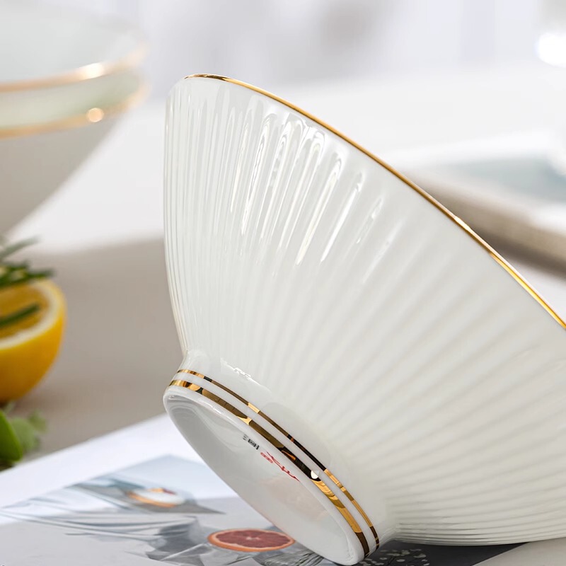 景徳鎮ゴールデンエッジボーンチャイナ 8inch ドゥリボウル中国風ラーメンボウルインスタントラーメンボウル家庭用カタツムリヌードル大ボウル|undefined