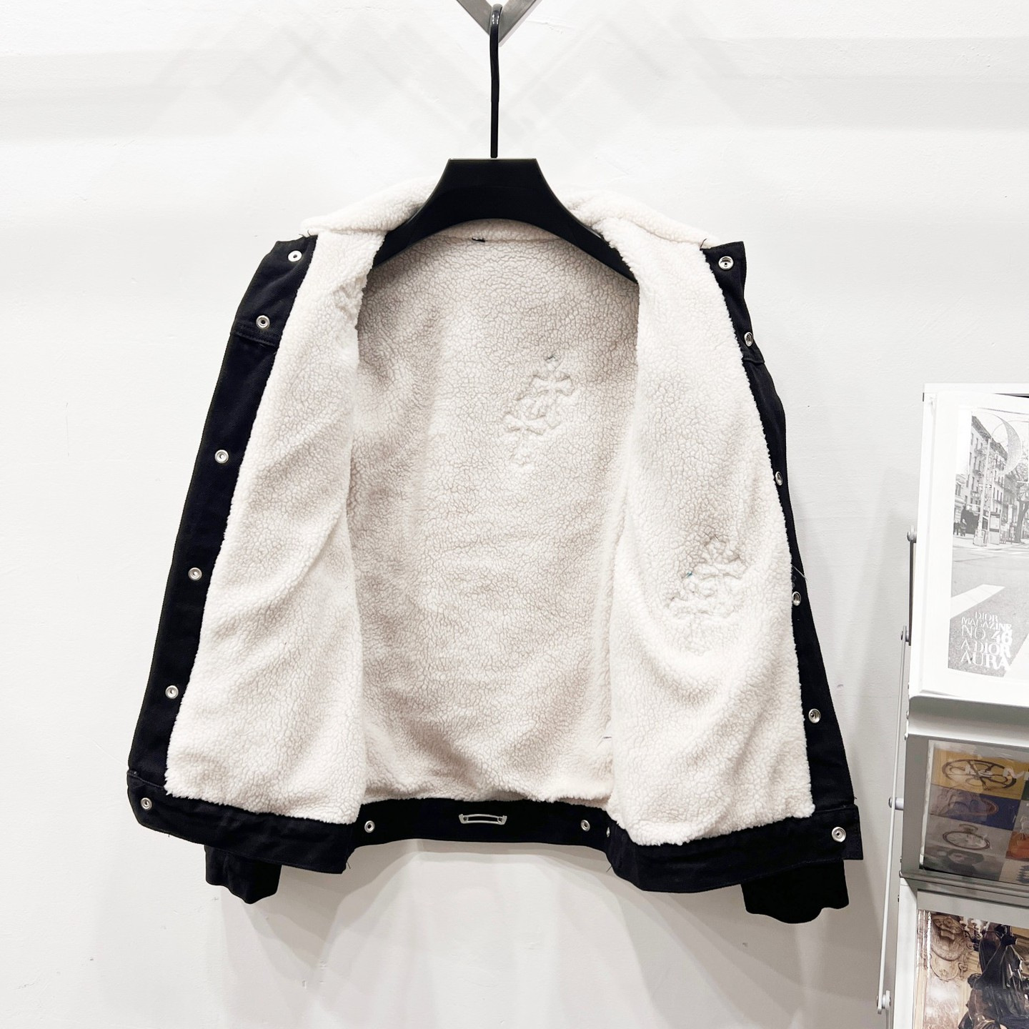 Chaqueta de Algodón con Paneles de Cuero Multicolor y Cuello de Borrego para Parejas | Transpirable y Antimanchas