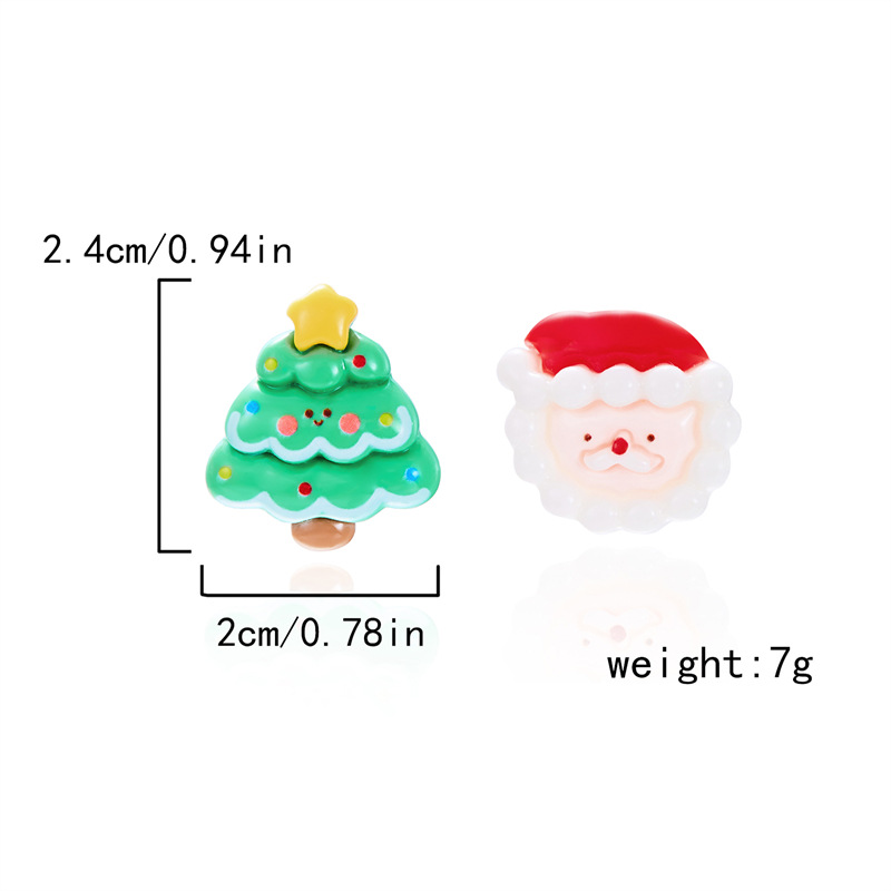 1 Pair Cute Christmas Tree Santa Claus Gingerbread Plating Arylic Ear Studs display picture 4