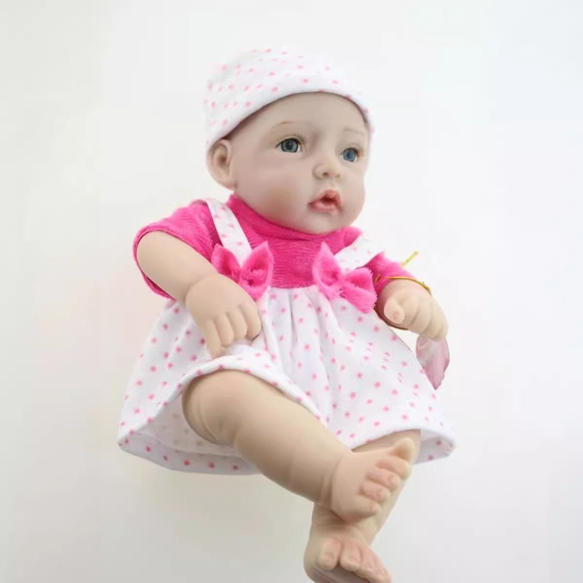 28 cm de muñeca de simulación de goma de comercio exterior original de bolsillo muñeca pequeña compañero de baño de bebé