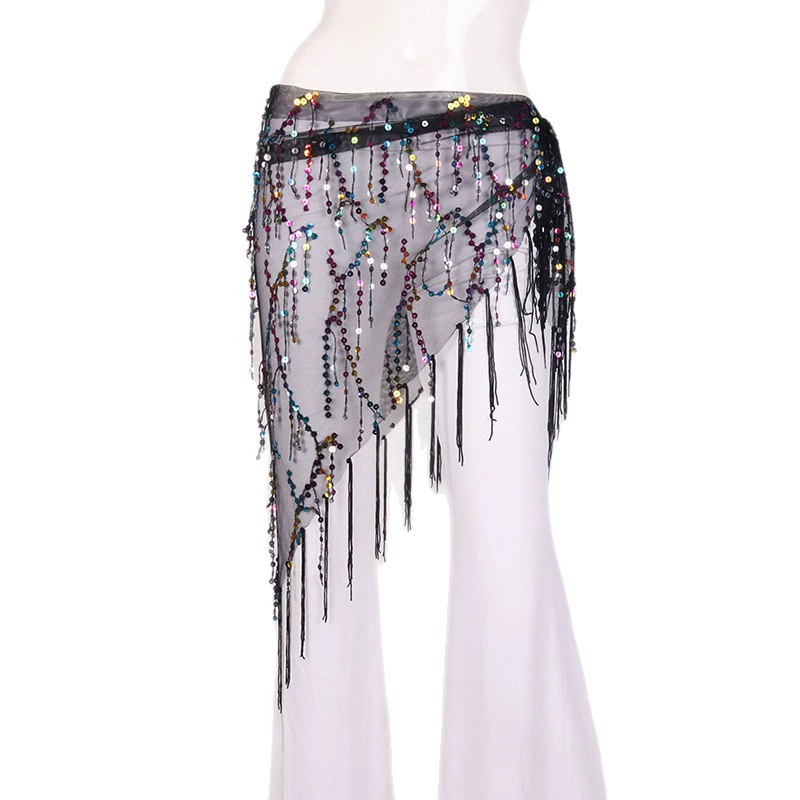 Triangular scarf, nail sequins with tassels, belt, internet celebrity, for beginners