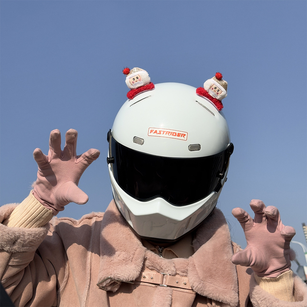 Helmet Decoration Santa Claus Ears Electric Motorcycle Ski Plush Accessories