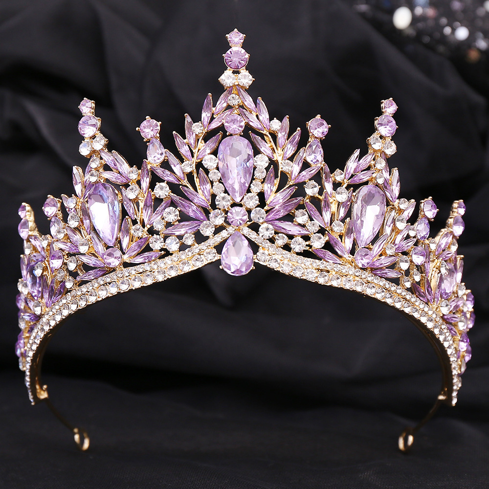 100g Weight Crown Hair Accessories Type 1 Piece Quantity Wedding, Birthday, Festival Occasion Alloy Material Leaf, Crown Pattern All Seasons Season Women's, Adults Gender Diamond Design Bridal, Shiny Style Bridal Shiny Women's Adults Leaf Crown Alloy Diamond Crown 7