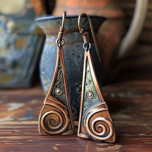 Cross-border retro geometric spiral personalized earrings European and American tribal ethnic style earrings women's jewelry factory direct sales
