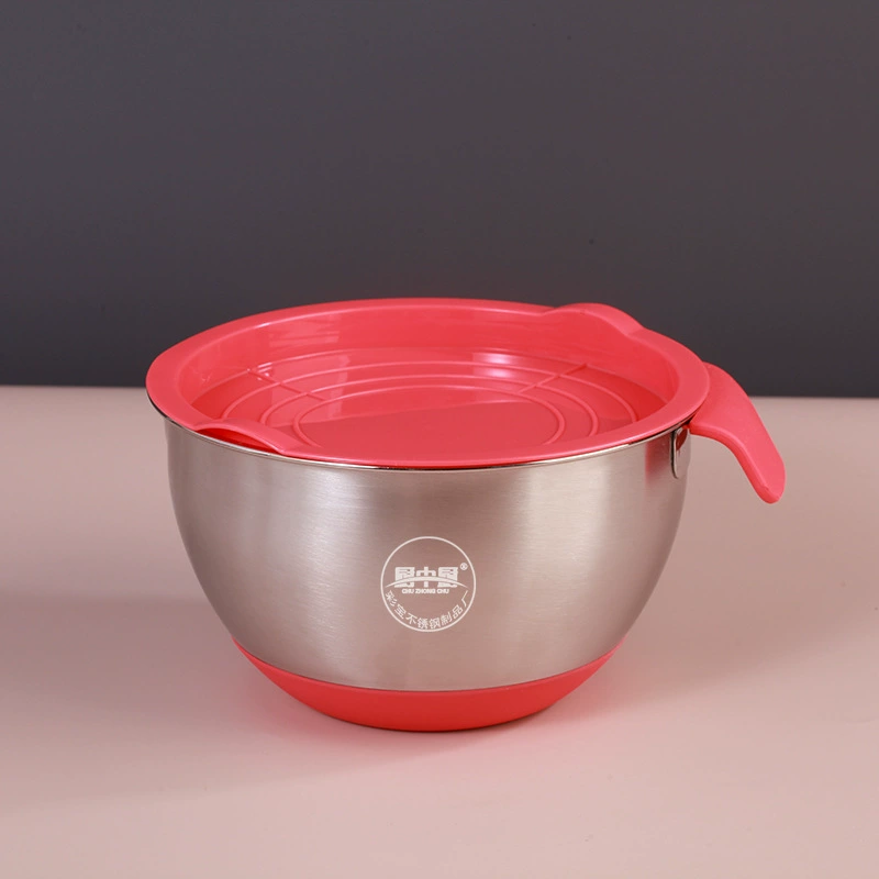 Stainless Steel 304 Basin Basin Landscape Bottled Salad Bowle Salmon Silicon Gel Basin Basin Basin Basin Basin