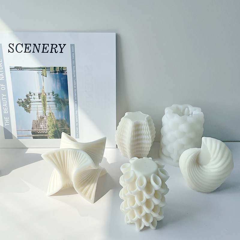 Forma geométrica aromaterapia vela fragancia molde de piedra DIY hecho a mano jabón epoxi yeso decoración Silicona