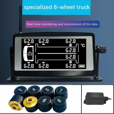 8-wheel heavy truck fire truck tire pressure monitoring system manufacturer high-precision tire pressure detector solar external (Tire pressure monitoring system) - the-entire-unit-0-15bar