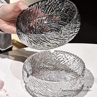 Crystal Glass Ashtray Creative Home Living Room Anti-Fly Ash Office Light Luxury High-End Ornaments