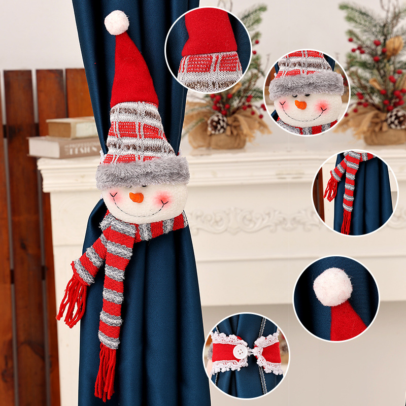 Cross-border popular Christmas decorations Christmas rubber band curtain buckle festival creative cartoon old man window decoration holiday
