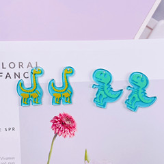 韓風印刷亞克力工藝恐龍時尚手機鏈配件鑰匙扣耳環DIY可定圖案
