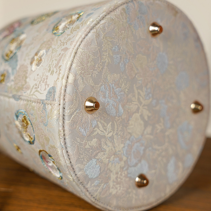 Ruyi Ball Embroidered Handbag - Ancient Style Qipao Banquet Bag - High-Precision Embroidery Mini Bucket Bag - Thumbnail 4