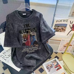 欧米の高街hiphop水洗いして古いtシャツを作ります。