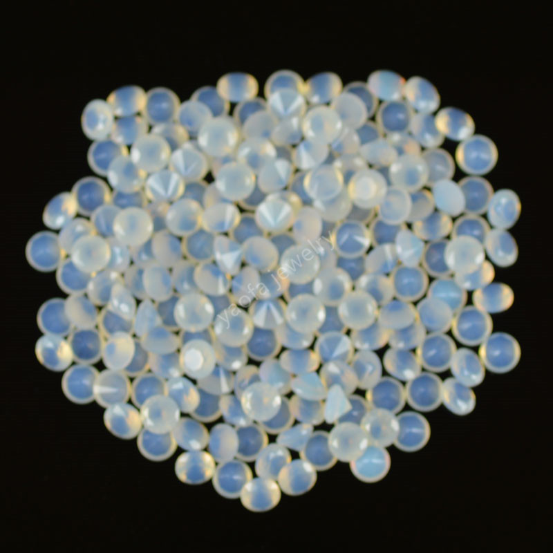 Wholesale Semi-Transparent White Opal Nano Synthetic Gemstone Small Round Micro-Wax Inlaid Inverted Mold White Egg White Color Loose Stone Wholesale Semi-Transparent White Opal Nano Synthetic Gemstone Small Round Micro-Wax Inlaid Inverted Mold White Egg White Color Loose Stone